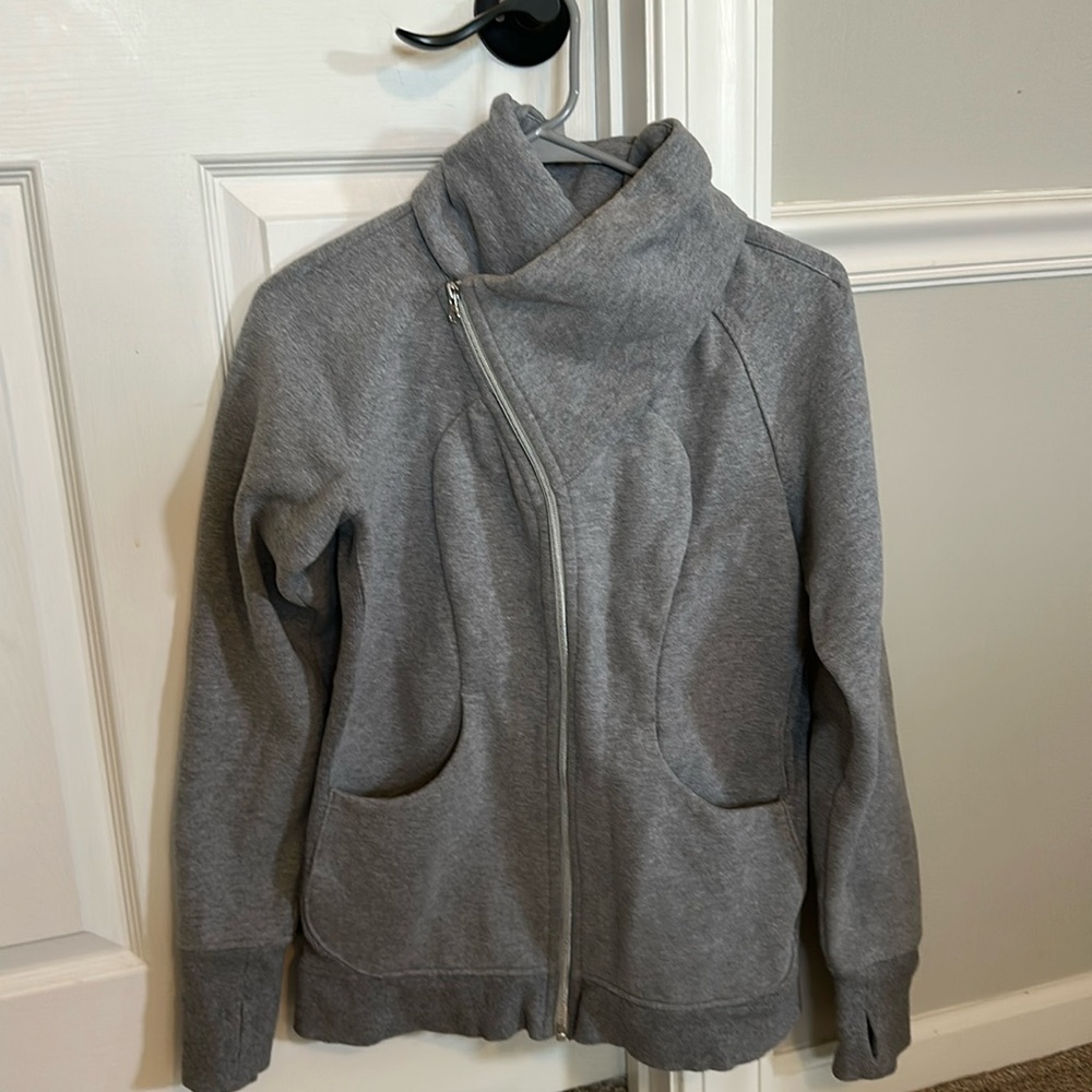 Lululemon full zip gray sweatshirt size 8